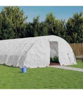 vidaXL Greenhouse with Steel Frame White 120 m² 24x5x2,3 m