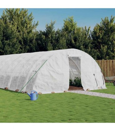 vidaXL Greenhouse with Steel Frame White 120 m² 24x5x2,3 m