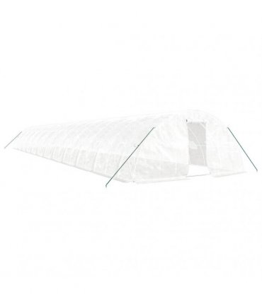 vidaXL Greenhouse with Steel Frame White 120 m² 24x5x2,3 m