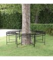 vidaXL Round Tree Bench Ø160 cm Black Steel