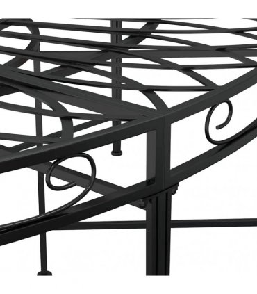 vidaXL Round Tree Bench Ø160 cm Black Steel