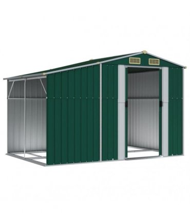 vidaXL Garden Shed Green 277x192,5x179 cm Galvanised Steel