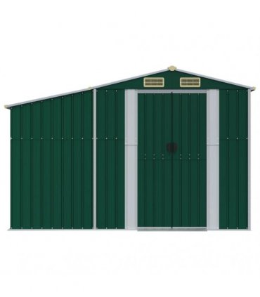 vidaXL Garden Shed Green 277x192,5x179 cm Galvanised Steel