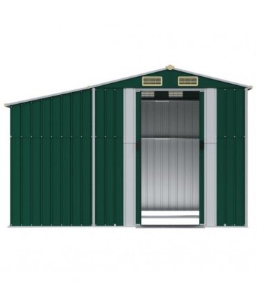 vidaXL Garden Shed Green 277x192,5x179 cm Galvanised Steel