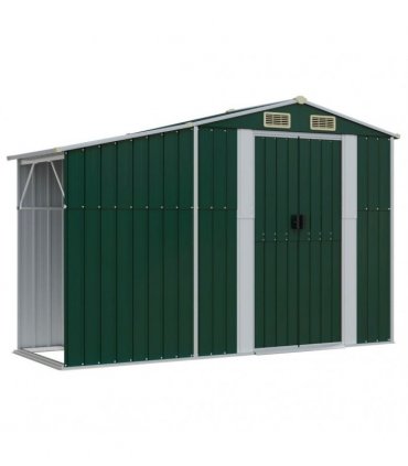 vidaXL Garden Shed Green 277x192,5x179 cm Galvanised Steel