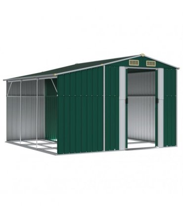 vidaXL Garden Shed Green 277x279x179 cm Galvanised Steel