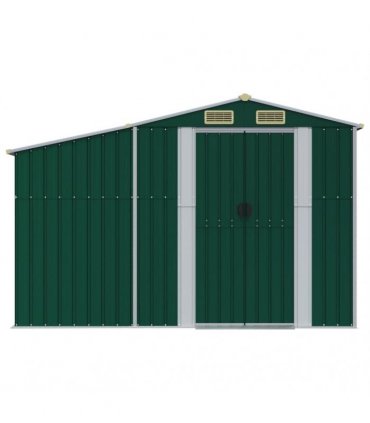 vidaXL Garden Shed Green 277x279x179 cm Galvanised Steel
