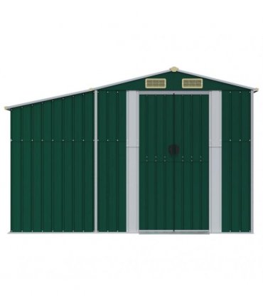 vidaXL Garden Shed Green 277x365,5x179 cm Galvanised Steel