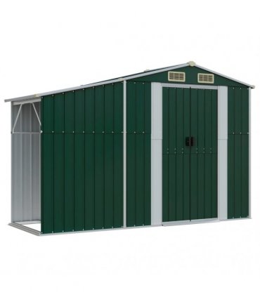 vidaXL Garden Shed Green 277x365,5x179 cm Galvanised Steel
