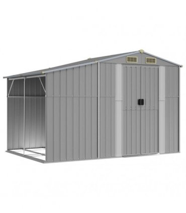 vidaXL Garden Shed Grey 277x192,5x179 cm Galvanised Steel