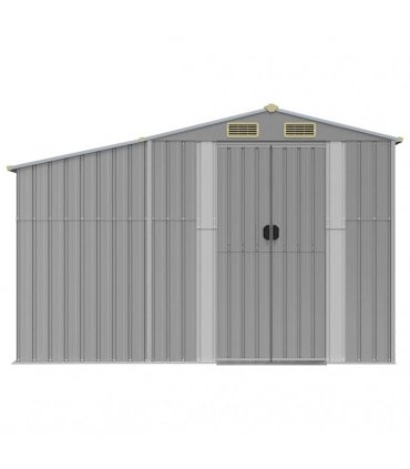vidaXL Garden Shed Grey 277x192,5x179 cm Galvanised Steel