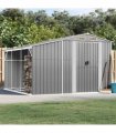 vidaXL Garden Shed Grey 277x279x179 cm Galvanised Steel