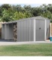 vidaXL Garden Shed Grey 277x365,5x179 cm Galvanised Steel