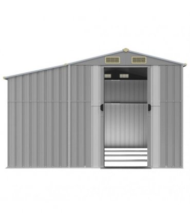 vidaXL Garden Shed Grey 277x365,5x179 cm Galvanised Steel