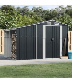 vidaXL Garden Shed Anthracite 277x192,5x179 cm Galvanised Steel