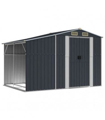 vidaXL Garden Shed Anthracite 277x192,5x179 cm Galvanised Steel
