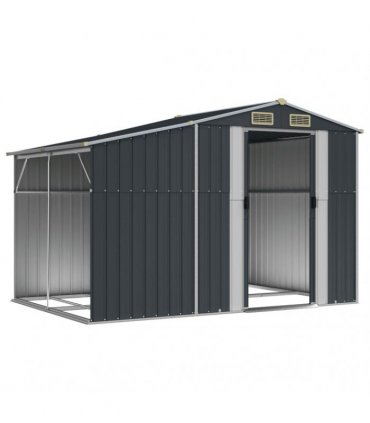vidaXL Garden Shed Anthracite 277x192,5x179 cm Galvanised Steel
