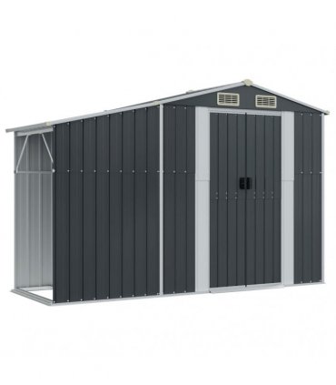 vidaXL Garden Shed Anthracite 277x192,5x179 cm Galvanised Steel