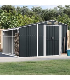 vidaXL Garden Shed Anthracite 277x279x179 cm Galvanised Steel