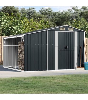 vidaXL Garden Shed Anthracite 277x279x179 cm Galvanised Steel