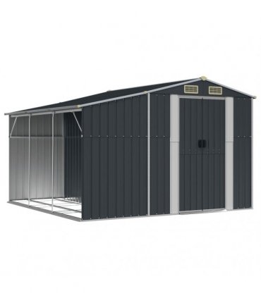 vidaXL Garden Shed Anthracite 277x279x179 cm Galvanised Steel