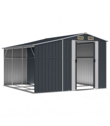 vidaXL Garden Shed Anthracite 277x279x179 cm Galvanised Steel