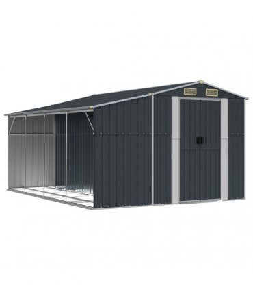 vidaXL Garden Shed Anthracite 277x365,5x179 cm Galvanised Steel