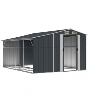 vidaXL Garden Shed Anthracite 277x365,5x179 cm Galvanised Steel