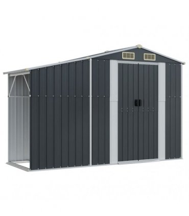 vidaXL Garden Shed Anthracite 277x365,5x179 cm Galvanised Steel
