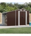 vidaXL Garden Shed Brown 277x192,5x179 cm Galvanised Steel