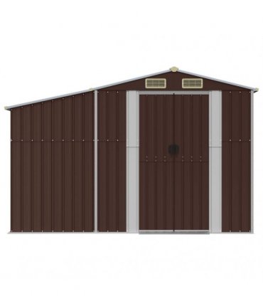 vidaXL Garden Shed Brown 277x279x179 cm Galvanised Steel