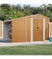 vidaXL Garden Shed Light Brown 277x192,5x179 cm Galvanised Steel