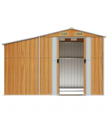 vidaXL Garden Shed Light Brown 277x192,5x179 cm Galvanised Steel