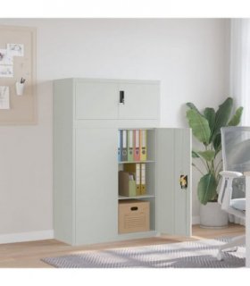 vidaXL File Cabinet Light Grey 90x40x145 cm Steel