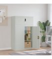 vidaXL File Cabinet Light Grey 90x40x145 cm Steel