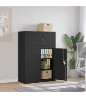 vidaXL File Cabinet Black 90x40x130 cm Steel