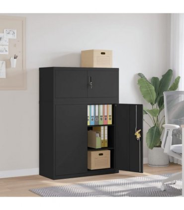 vidaXL File Cabinet Black 90x40x130 cm Steel