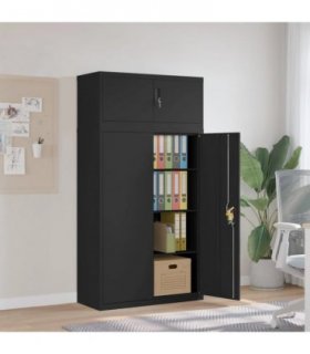 vidaXL File Cabinet Black 90x40x180 cm Steel