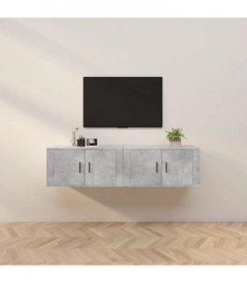 vidaXL 2 Piece Wall-mounted TV Cabinet Set Concrete Grey 80x34,5x40 cm