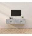 vidaXL 2 Piece Wall-mounted TV Cabinet Set Concrete Grey 80x34,5x40 cm