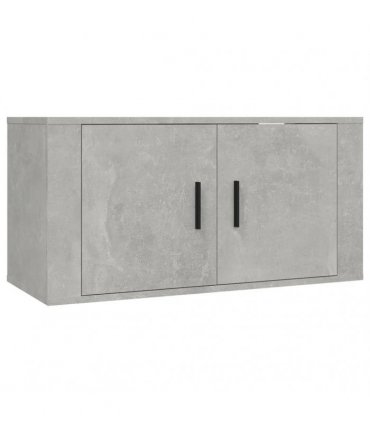 vidaXL 2 Piece Wall-mounted TV Cabinet Set Concrete Grey 80x34,5x40 cm
