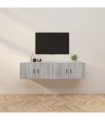 vidaXL 2 Piece Wall-mounted TV Cabinet Set Grey Sonoma 80x34,5x40 cm