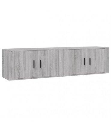 vidaXL 2 Piece Wall-mounted TV Cabinet Set Grey Sonoma 80x34,5x40 cm