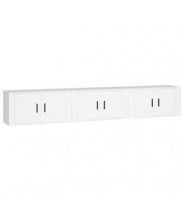 vidaXL 3 Piece Wall-mounted TV Cabinet Set White 80x34,5x40 cm