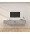 vidaXL 3 Piece Wall-mounted TV Cabinet Set Concrete Grey 80x34,5x40 cm