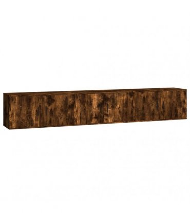 vidaXL 3 Piece Wall-mounted TV Cabinet Set Smoked Oak 80x34,5x40 cm