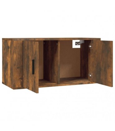 vidaXL 3 Piece Wall-mounted TV Cabinet Set Smoked Oak 80x34,5x40 cm
