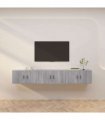vidaXL 3 Piece Wall-mounted TV Cabinet Set Grey Sonoma 80x34,5x40 cm