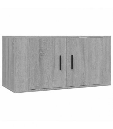 vidaXL 3 Piece Wall-mounted TV Cabinet Set Grey Sonoma 80x34,5x40 cm