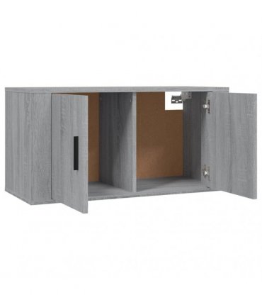 vidaXL 3 Piece Wall-mounted TV Cabinet Set Grey Sonoma 80x34,5x40 cm